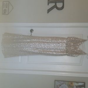 Champagne gold floor length gown